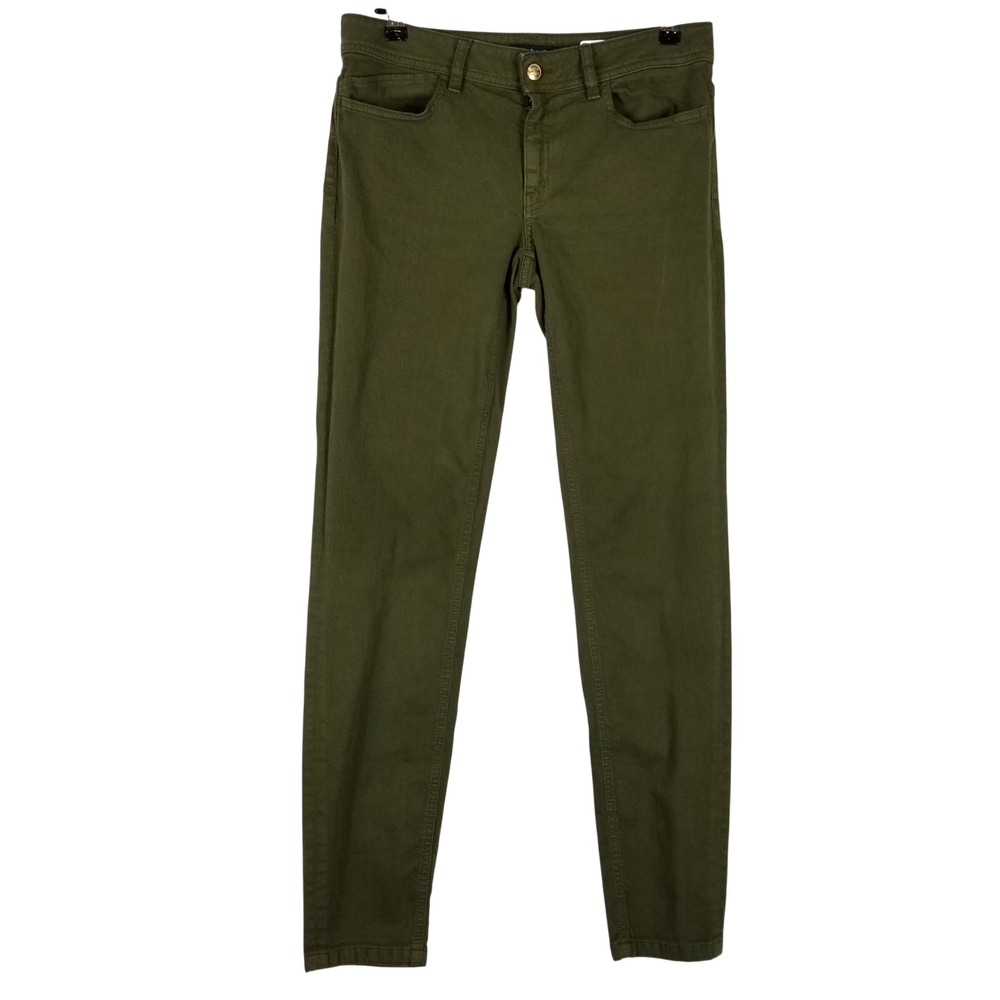 Just Cavalli Just Luxury Skinny Leg Pants Olive Green Stretch Twill Size 29